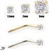 14K Gold Clear Diamond Nose Pin