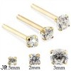 14K Gold Customizable Nose Stud with Round CZ