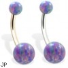 14K Gold Gorgeous Lavender Opal Belly Ring