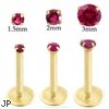 14K Gold internally threaded labret with Ruby