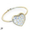 14K Gold Toe Ring With Jewel Paved Heart