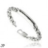 316L Stainless Steel Black Gem Inlayed Bracelet With Bicycle Links