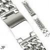 316L Stainless Steel Bracelet With Engraving Plate & Double Chains On Each Side