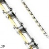 316L Stainless Steel Bracelet With Gold & IP Black Links
