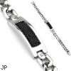 316L Stainless Steel Chain Bracelet With Multi Small Black Chain Plate