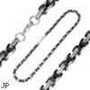 316L Stainless Steel Chain Necklace with Black IP Clip Accent