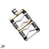 316L Stainless Steel Gold and Black Square Pendant