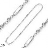316L Stainless Steel Hexagonal Cylinder And Bead Necklace