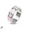 316L Stainless Steel Pink Enamel Love Links Ring