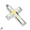 316L Stainless Steel PVD Gold Star Centered Cross Pendant