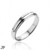 316L Stainless Steel Ring Plain Grooved Wedding Band