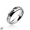 316L Stainless Steel Ring. Small Chain Centered Band