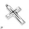 316L Stainless Steel with Black PVD Star Centered Cross Pendant