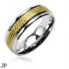 316L Surgical Stainless Steel Rings/Grooved IP Gold Center