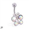 AB Jeweled butterfly belly ring
