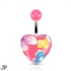 Acrylic flower belly ring