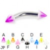 Acrylic flower cone curved barbell, 10 ga
