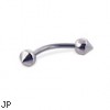 Ball-cone curved barbell, 16 ga