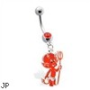 Belly Ring  with Dangling Devil Baby