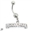 Belly Ring with dangling "HOLLYWOOD"