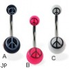 Belly ring with double peace logo