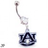 Belly Ring with official licensed NCAA charm, Auburn University Tigers
