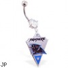 Belly Ring with official licensed NFL charm, Carolina Panthers