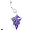 Belly Ring with official licensed NFL charm, Minnesota Vikings