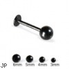 Black labret with ball, 16 ga