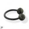 Black notched ball circular barbell, 14 ga