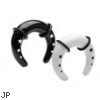 Black or White acrylic pinchers with stars and two o-rings
