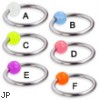 Captive bead ring with glow-in-dark ball, 14 ga