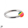 Captive bead ring with rainbow ball, 14 ga