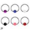 Captive bead ring with UV ball, 16 ga