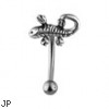 Curved barbell with lizard top, 16 ga