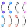 Curved barbell with marble colored balls, 16 ga