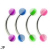 Curved Barbell with Multi Color Layer UV Ball, 16 ga