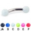 Curved barbell with tornado balls, 10 ga