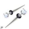 Fake Tapers with clear gem