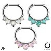 Five Pronged Opalites 316L Surgical Steel Septum Clicker Ring