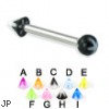 Flower ball and cone straight barbell, 12 ga