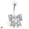 Gem Paved Bow Belly Ring