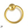 Gold Tone captive bead ring, 14 ga