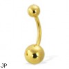 Gold Tone plain belly button ring