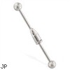 Industrial straight barbell with bullet, 14 ga