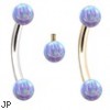 Internally Threaded Curved Barbells With Lavender Opals