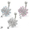 Jeweled fireworks belly button ring