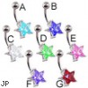Large jeweled star belly ring