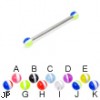 Long barbell (industrial barbell) with striped balls, 12 ga