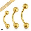 Matte Gold Over Surgical Steel Eyebrow Curve Barbell